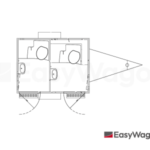 TYPE 240: Toiletwagen - 2 toiletten - tank