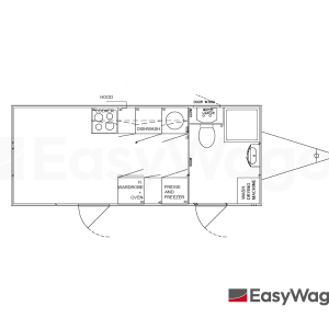 TYPE 570: Schaftwagen/kantoor - 4 personen - complete keuken - 1 douche - 1 toilet